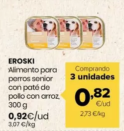 Eroski - Alimento Para Perros Senior Con Pate De Pollo Con Arroz