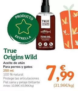 True Origins Wild - Aceite De Atun Para Perros Y Gatos