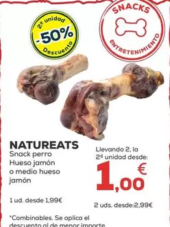 Naturals - Snack Perro Hueso Jamon O Medio Hueso Jamon