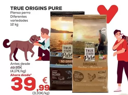True Origins - Pure Pienso Perro Diferentes Variedades