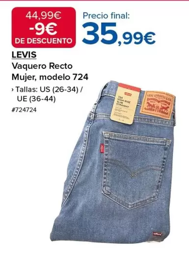 Vaquero Recto Mujer, Modelo 724