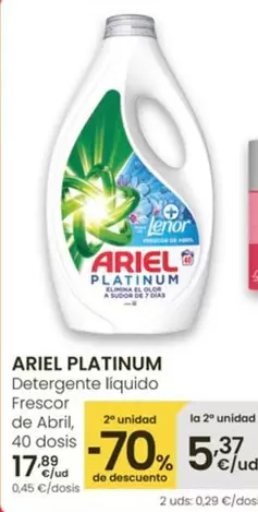 Ariel - Platinum Detergente Liquido Frescor De Abril