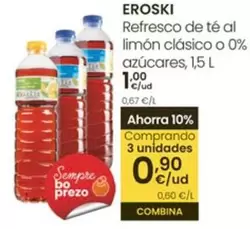 Eroski - Refresco De Té Al Limón Clásico O 0% Azúcares