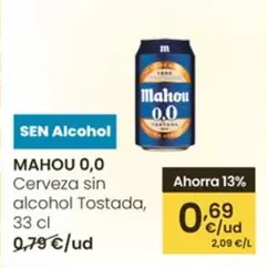 Mahou - 0.0 Cerveza Sin Alcohol Tostada