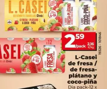 Dia - L-casei De Fresa / De Fresa Platano Y Coco-pina