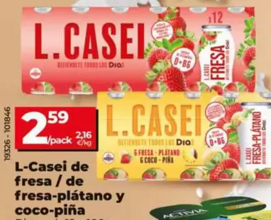 Dia - L-Casei De Fresa / De Fresa-Plátano Y Coco-Piña