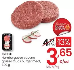 Eroski - Hamburguesa Vacuno Gruesa 2 Uds Burger Meat