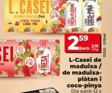 Dia - L-casei De Fresa / De Fresa Platano Y Coco-pina