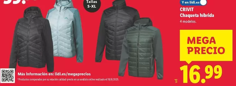 Crivit - Chaqueta Híbrida 