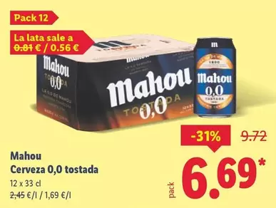 Mahou - Cerveza 0,0 Tostada