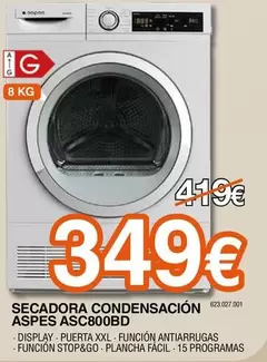 Aspes - Secadora Condensacion Asc800bd