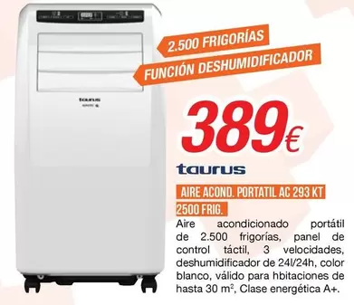 Taurus - Aire Acond. Portatil Ac 293 Kt 2500 Frig.
