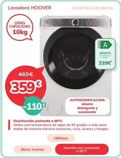 Hoover - Lavadora H5wp8610ambc8s