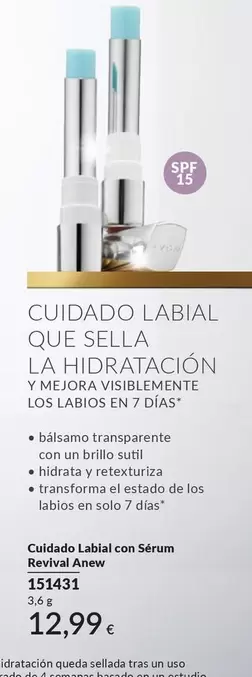 Avon - Cuidado Labal Con Sérum Revival Anew