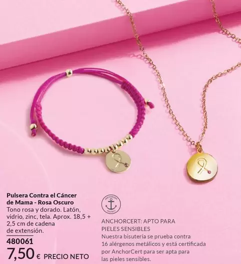 Pulsera Contra El Càncer De Mama Rosa Oscuro