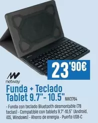Netway - Funda + Teclado Tablet 9.7" 10.5"