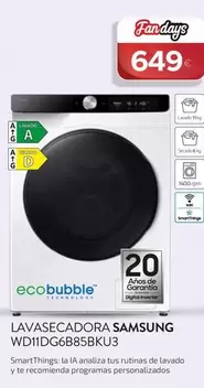 Samsung - Lavasecadora Wd11dg6b85bku3