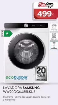 Samsung - Lavadora Ww90dg6u85lku3