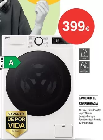 LG - Lavadora F2wr5s08agw