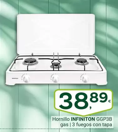 infiniton - Hornillo GGP3B Gas | 3 fuegos con tapa