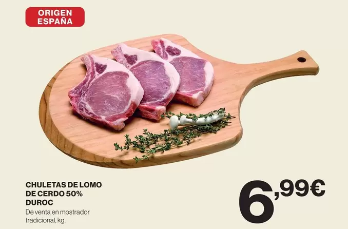 duroc - Chuletas De Lomo De Cerdo 50% Duroc