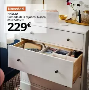Havsta - Cómoda De 3 Cajones, Blanco 81x47x89 Cm
