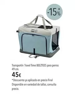 Transportín Travel Time Beeztees Para Perros