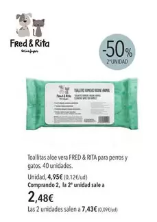 Rita - Toallitas Aloe Vera Para Perros Y Gatos