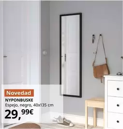 Nyponbuske - Espejo, Negro, 40x135 Cm