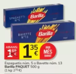 Barilla - Espaguetis Núm. 5 O Bavette Núm. 13