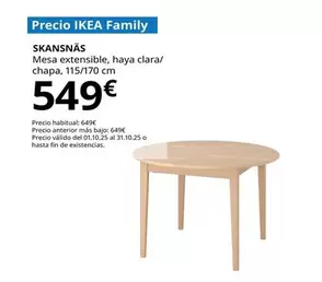 Skansnäs - Mesa Extensible, Haya Clara/Chapa, 115/170 Cm