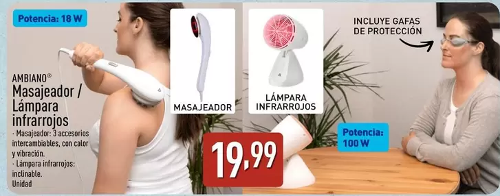 Ambiano - Masajeador / Lampara Infrarrojos