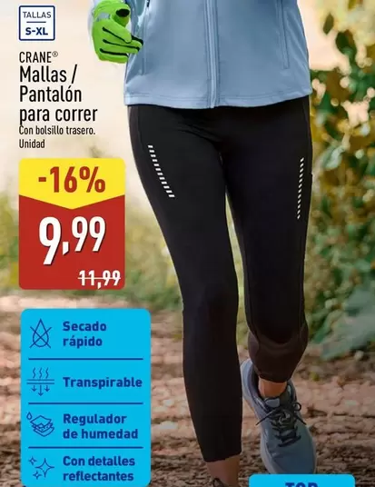 Crane - Mallas / Pantalon Para Correr