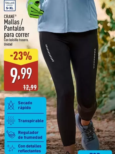 Crane - Mallas / Pantalon Para Correr