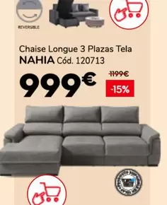Chaise Longue 3 Plazas Tela