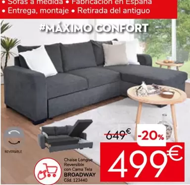 Confort - Chaise Longue Reversible Con Qualità