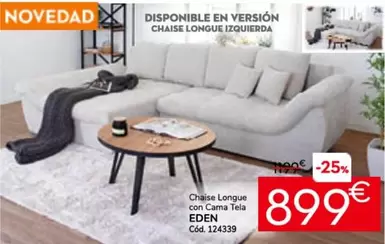 Eden - Chaise Longue Con Cama Tela