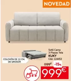 Kuky - Sofa Cama 3 Plazas Tela