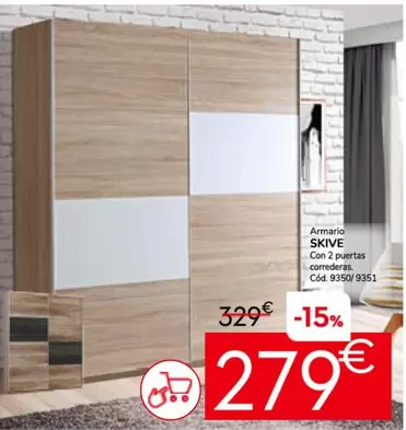 Skive - Armario Con 2 Puertas Correderas