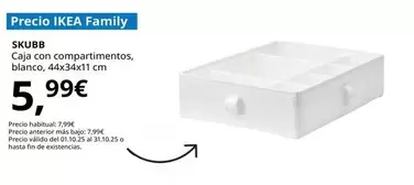 Skubb - Caja Con Compartimentos, Blanco, 44x34x11 Cm