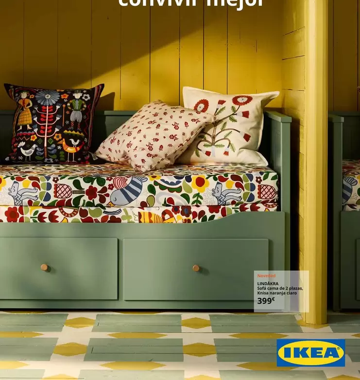 Lindakra - Sofa Cama De Plazas, Knisa Naranja Claro 