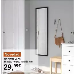 Nyponbuske -  Espejo, Negro, 40x135 Cm