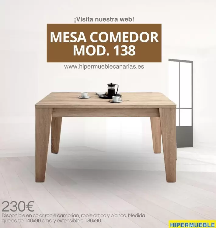Blanco - Mesa Comedor Mod. 138