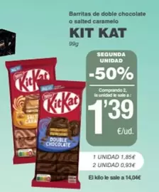 Kit Kat - Barritas De Doble Chocolate O Salted Caramelo