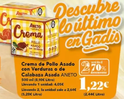 Aneto - Crema De Pollo Asado Con Verduras O De Calabaza Asada