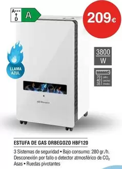 Orbegozo - Estufa De Gas Hbf120
