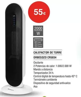 Orbegozo - Calefactor De Torre CR5034