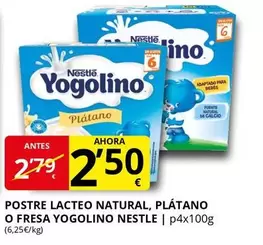 Nestlé - Postre Lacteo Natural, Platano O Fresa Yogolino