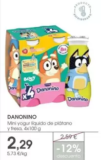 Danonino - Mini Yogur Líquido De Platano Y Fresa