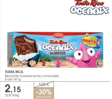 Tosta Rica - Bizcochito Oceanix Leche Y Chocolate